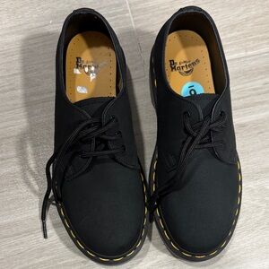 Dr. Martens Black Shoes with Yellow Stitching